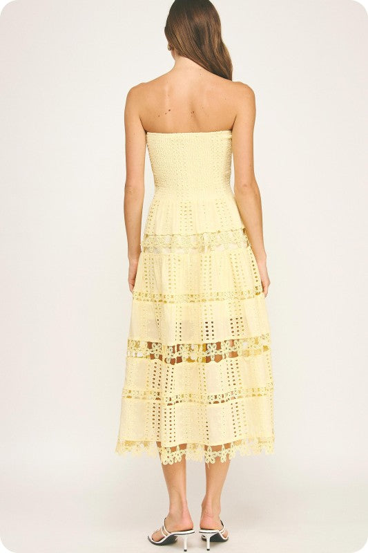 Eyelet Lace Tube Dress