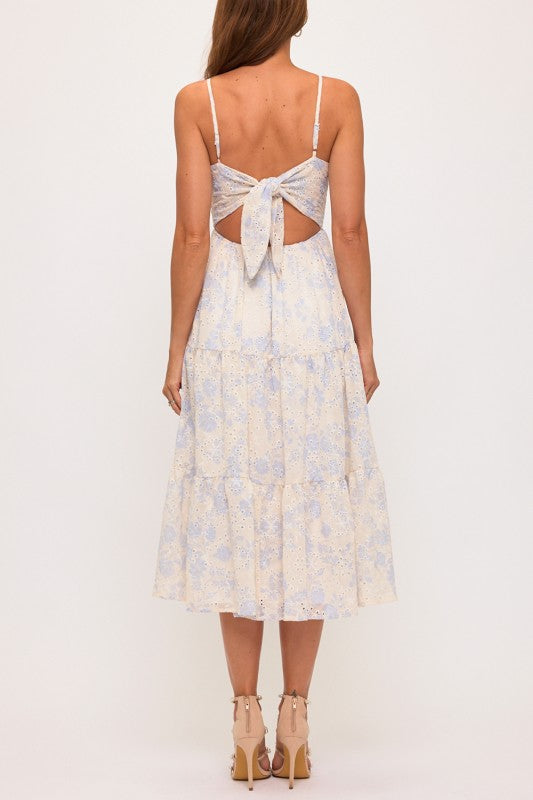 Floral Eyelet Midi Dress
