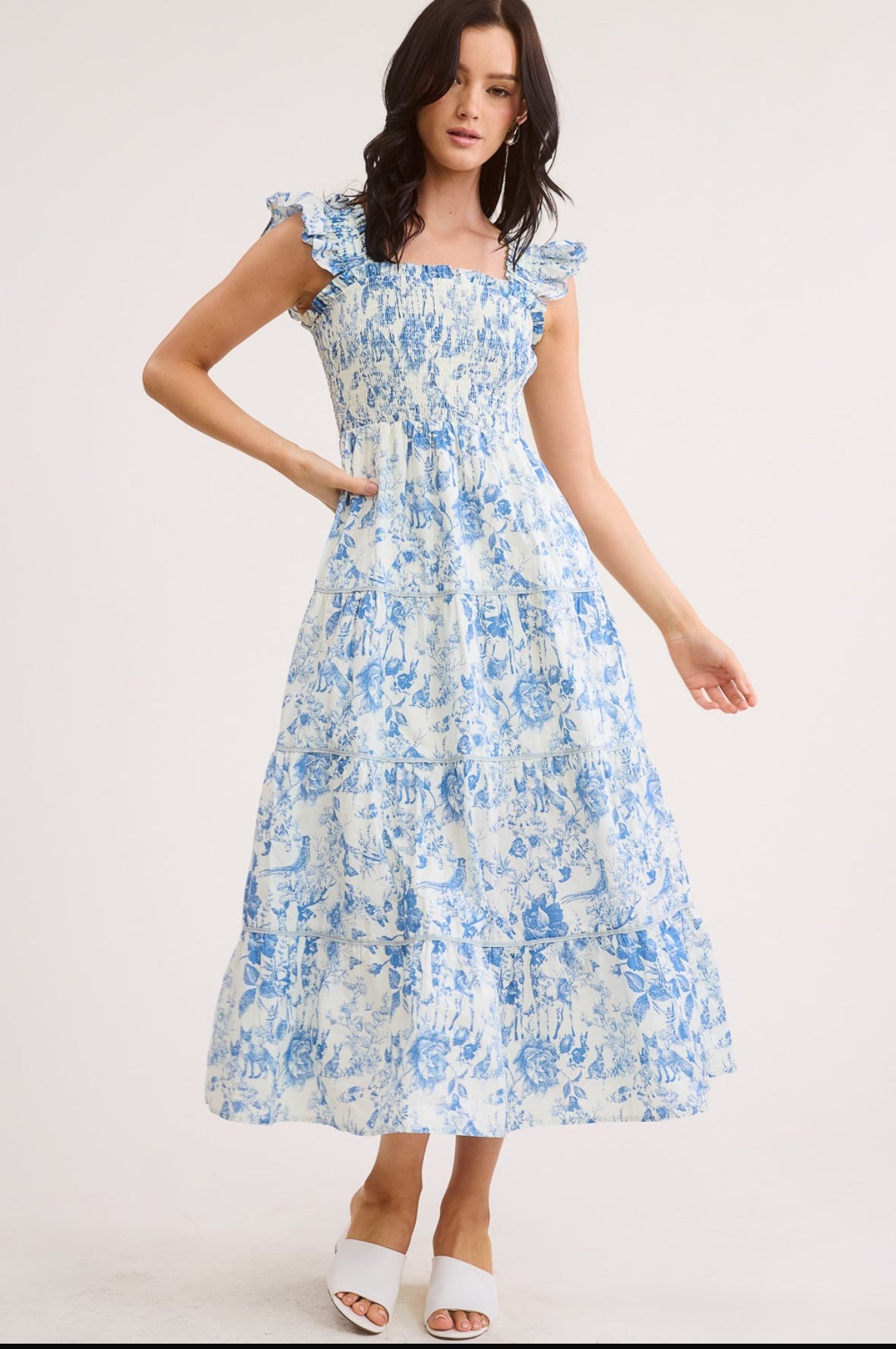 Wolf Print Long Dress