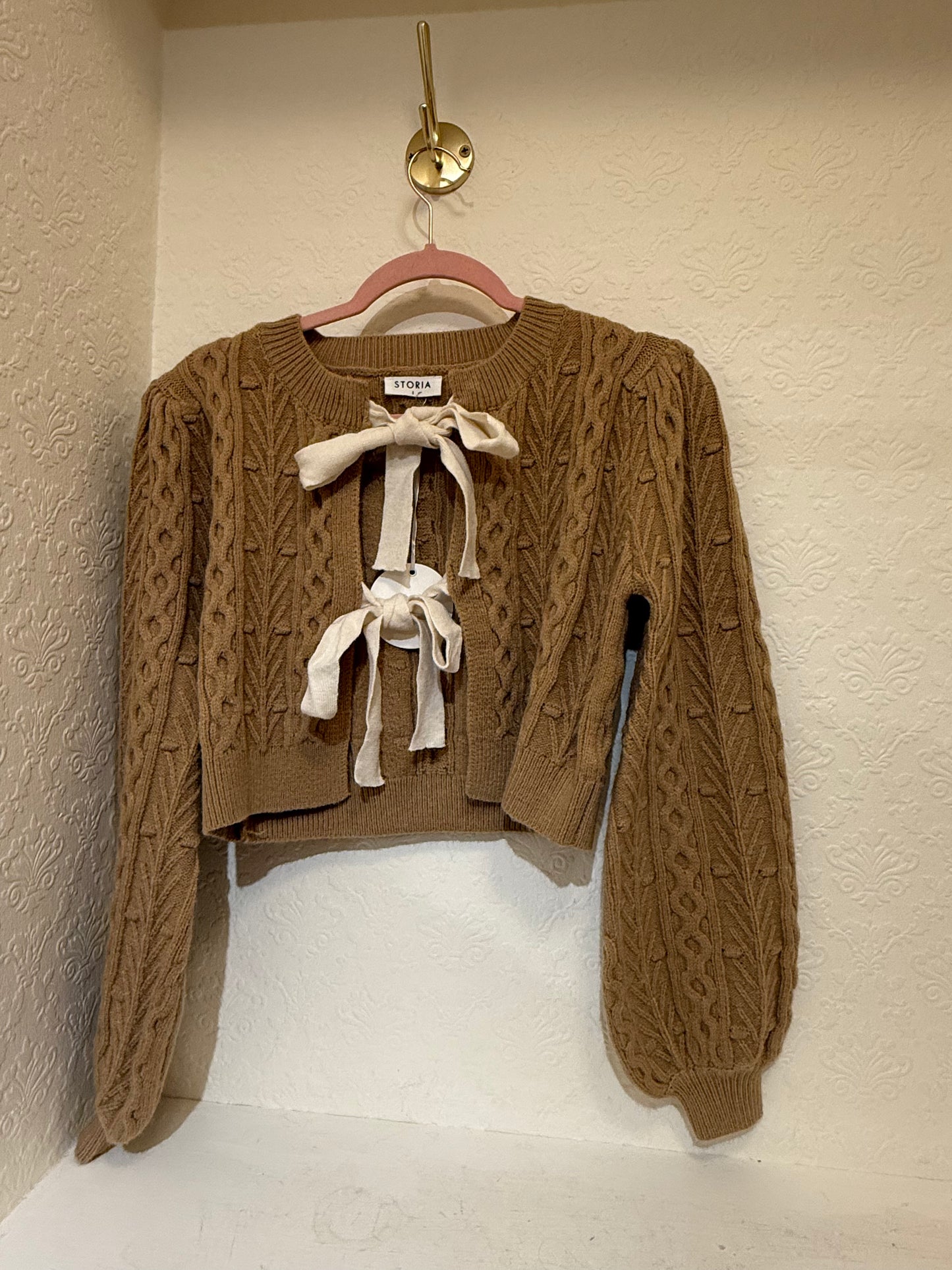 Monochromatic Cable Knit Cardigan