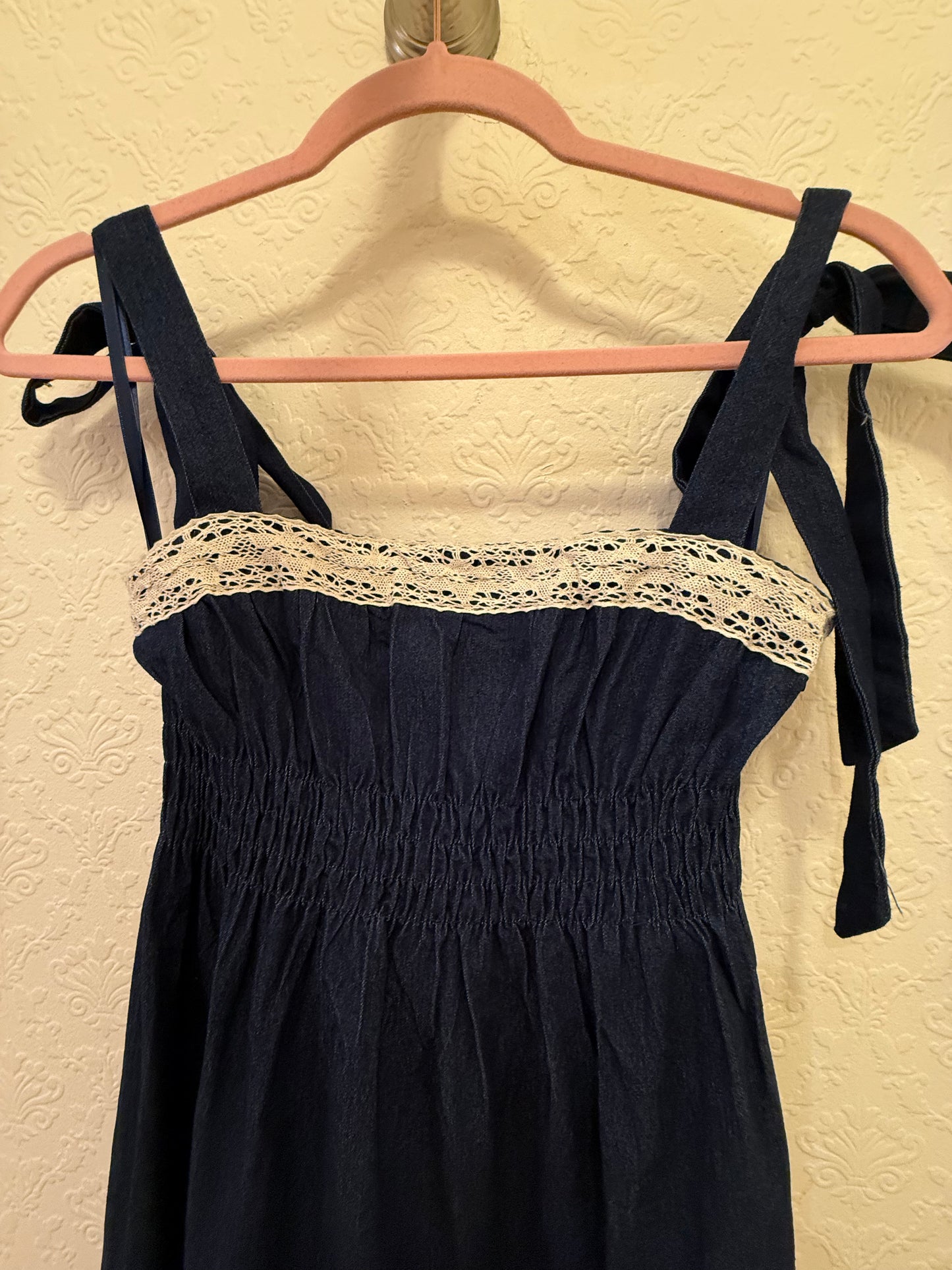 Denim Maxi Dress Lace
