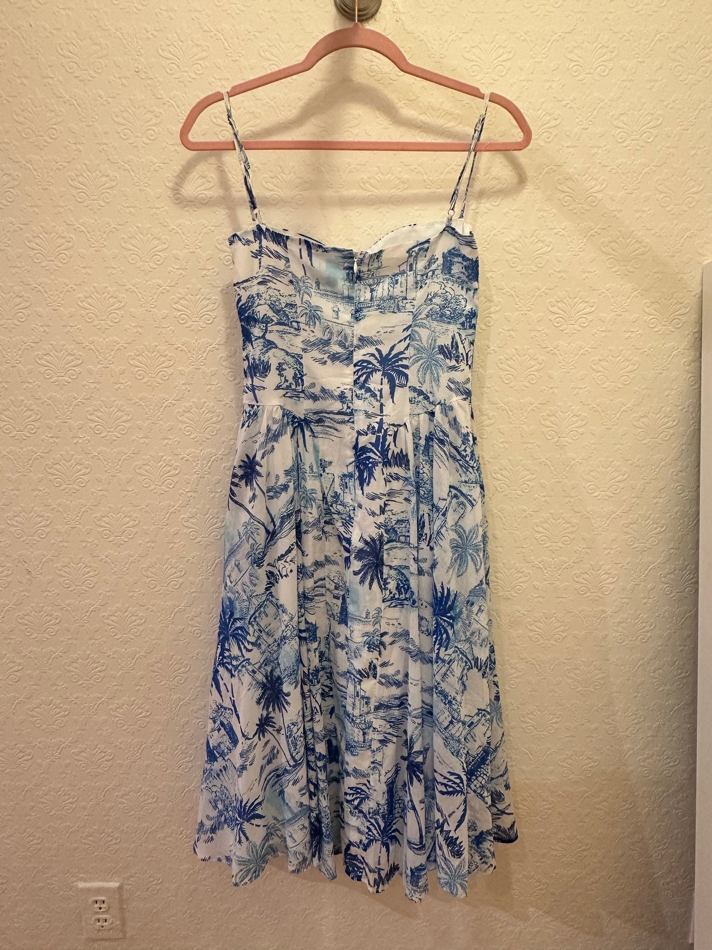 BLUE PALM TREE DRESS