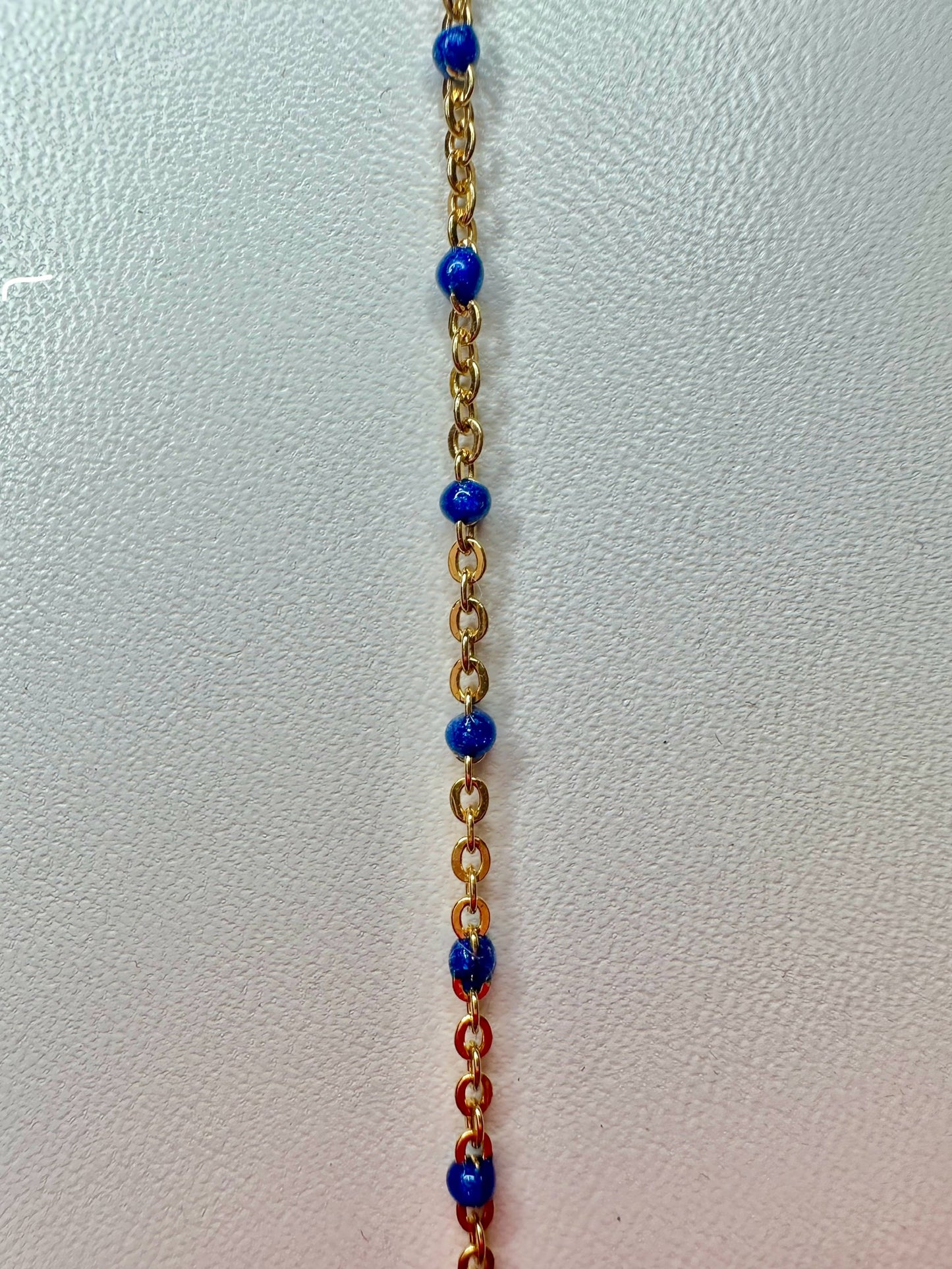 Blue Circles Chain - 14K Gold Filled