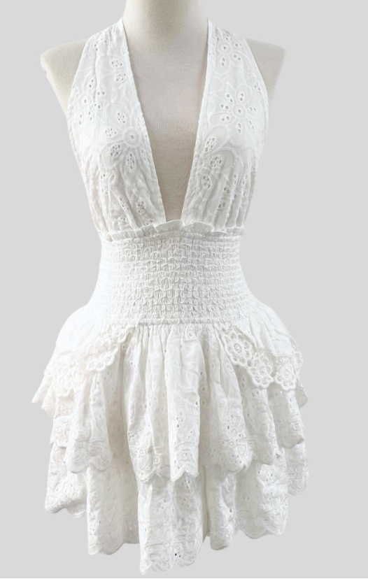 Eyelet Mini Dress
