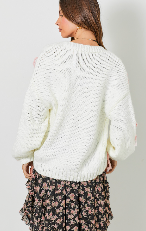 Chunky Knit Bow Cardigan