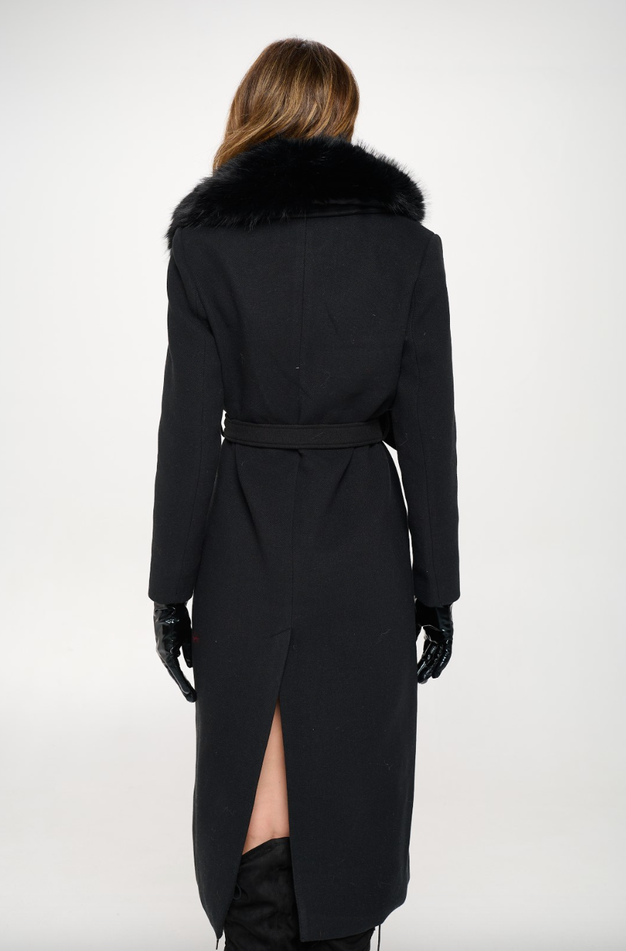 Coat with Removable Faux Fur