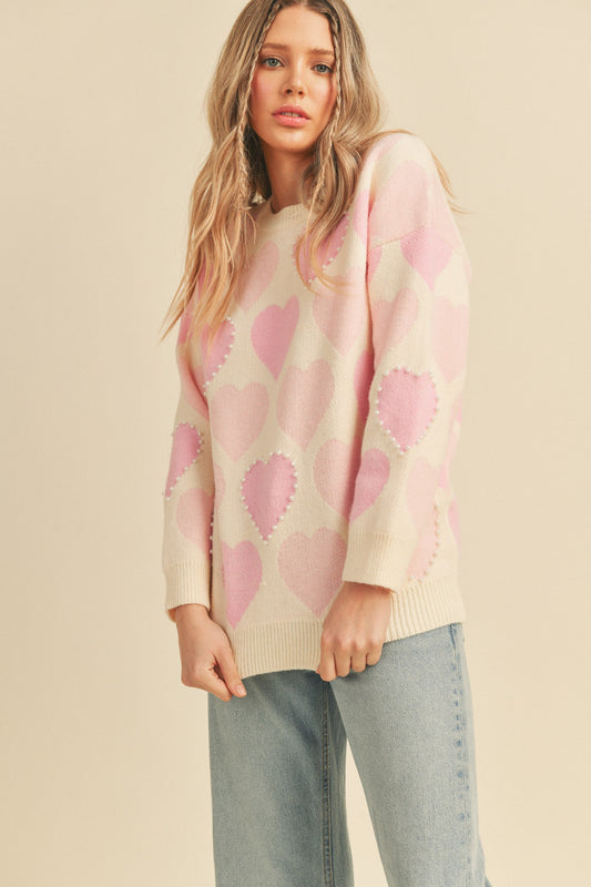 Heart Pearl Sweater