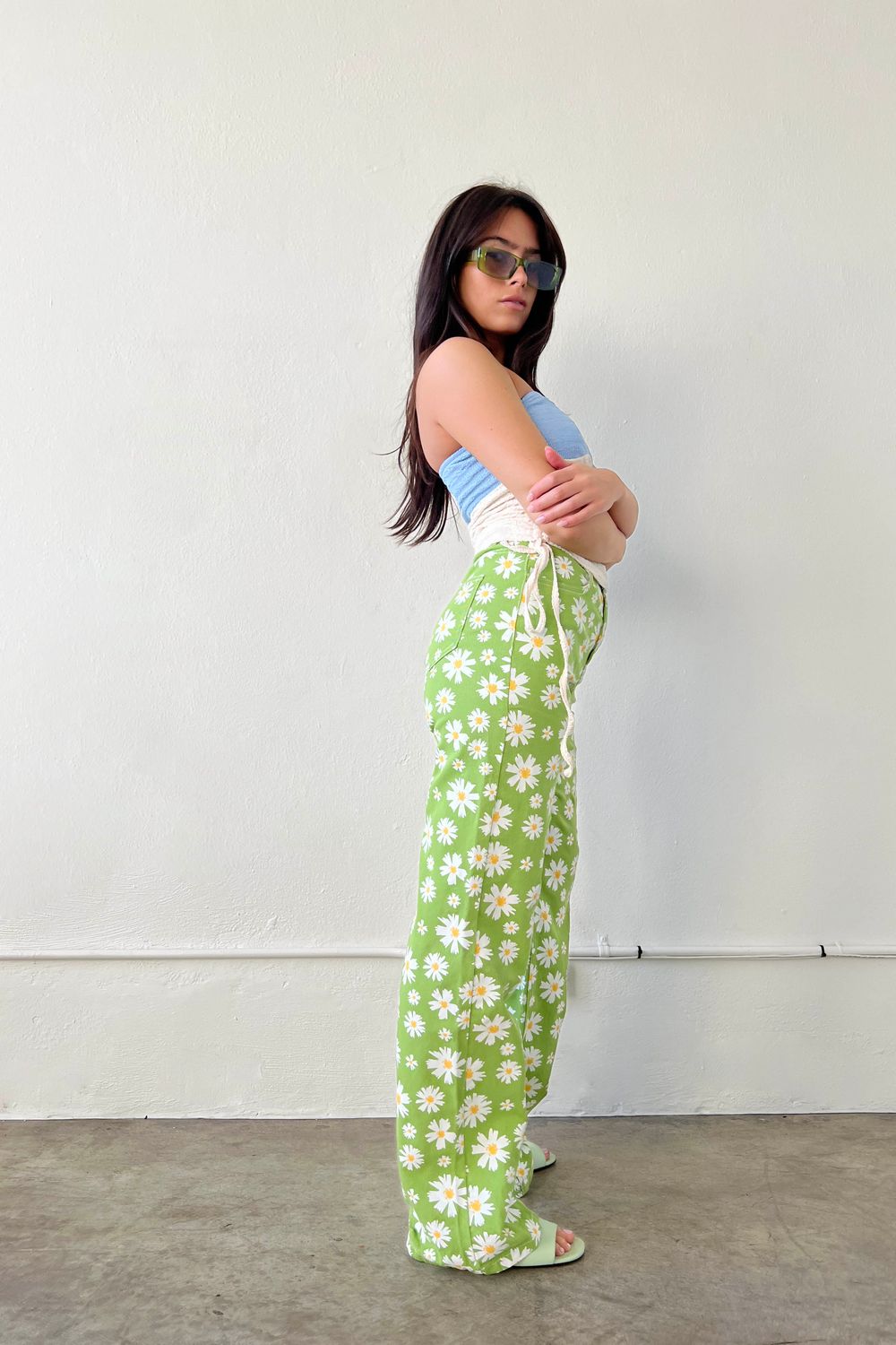 Spring Flower Printed Jean