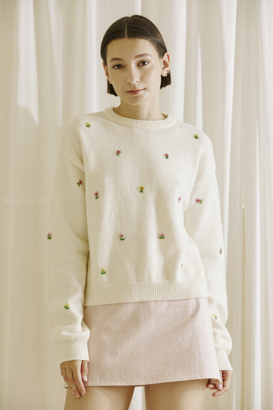 Flower Beads Sweater