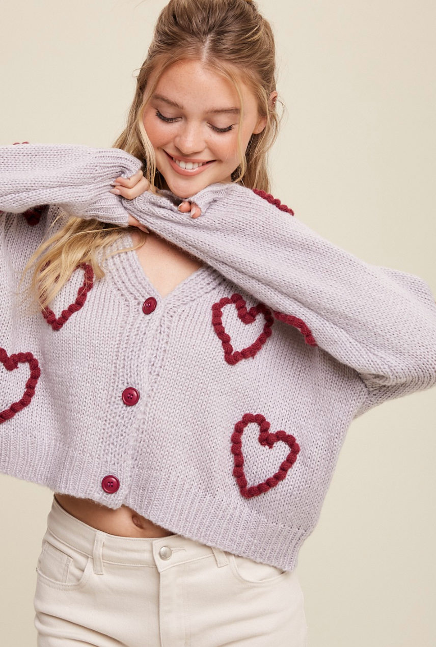 Dot Heart Cardigan