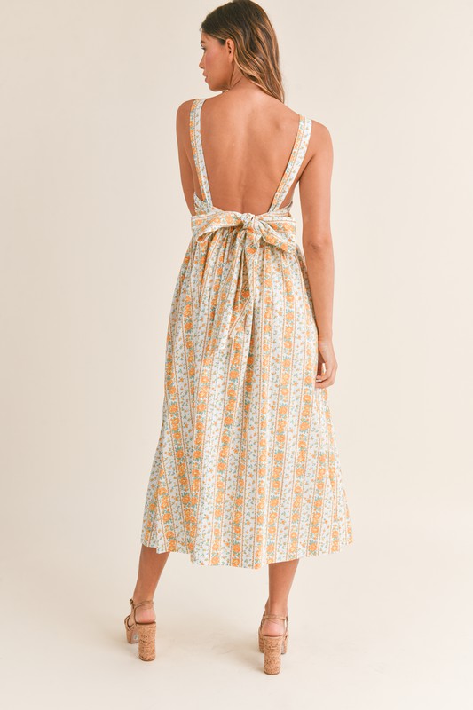 Old fashion floral long dress