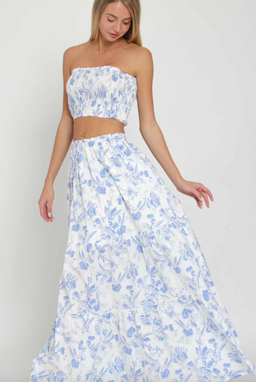 Tube Smocked Top & Maxi Skirt Set