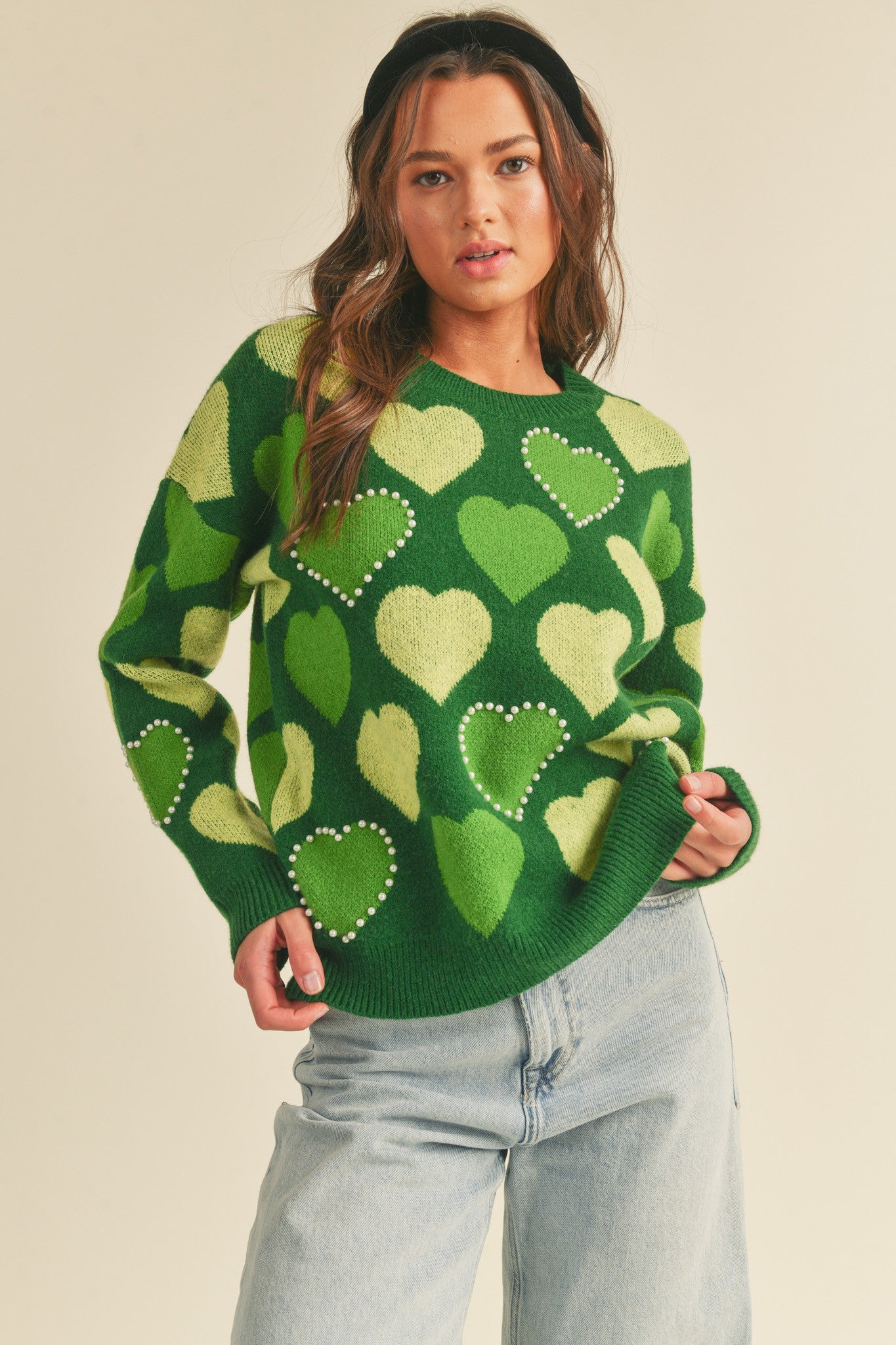 Heart Pearl Sweater