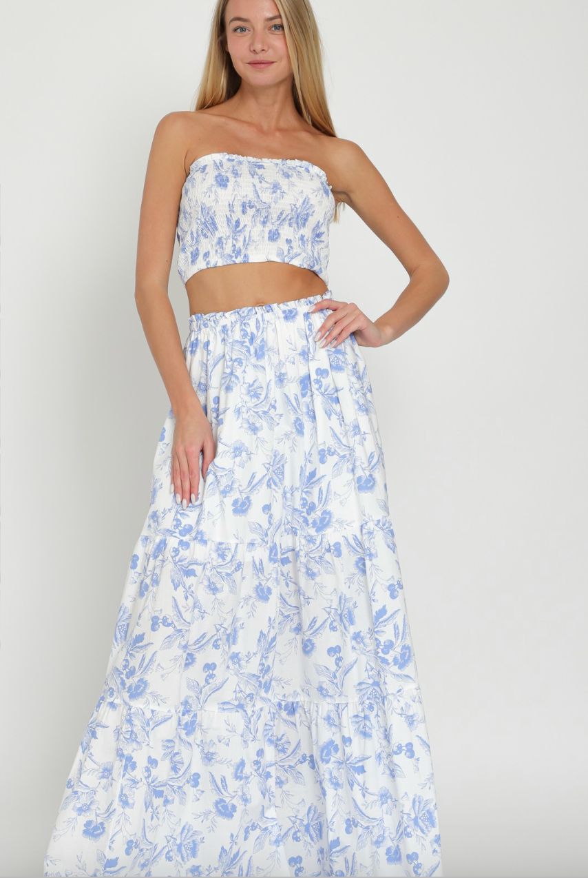 Tube Smocked Top & Maxi Skirt Set
