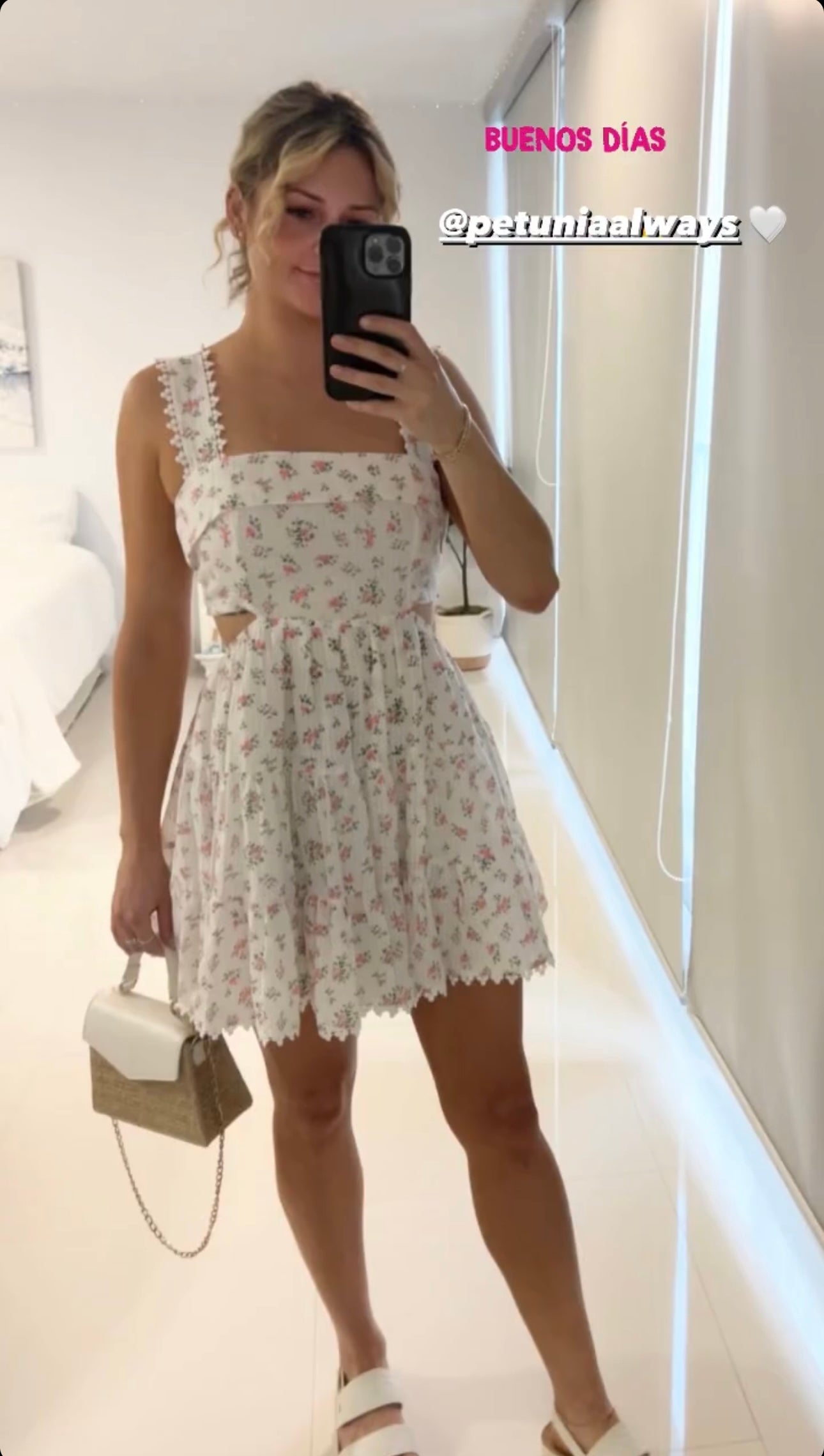 Floral cut out dress