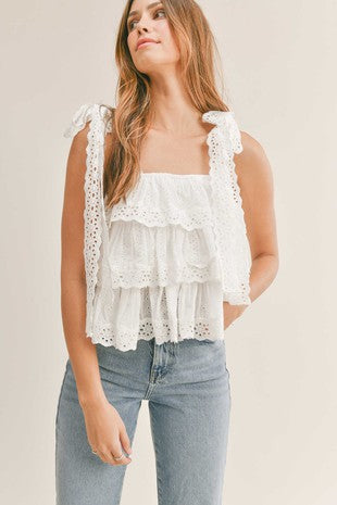 Lace White Top