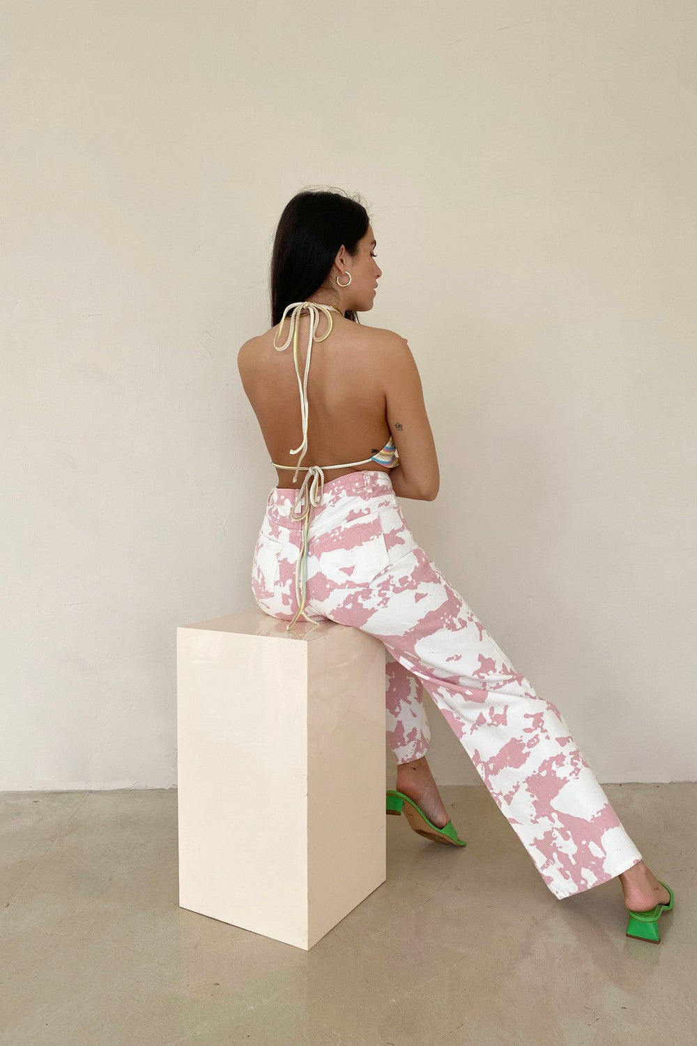 Pink Cow Print Jeans