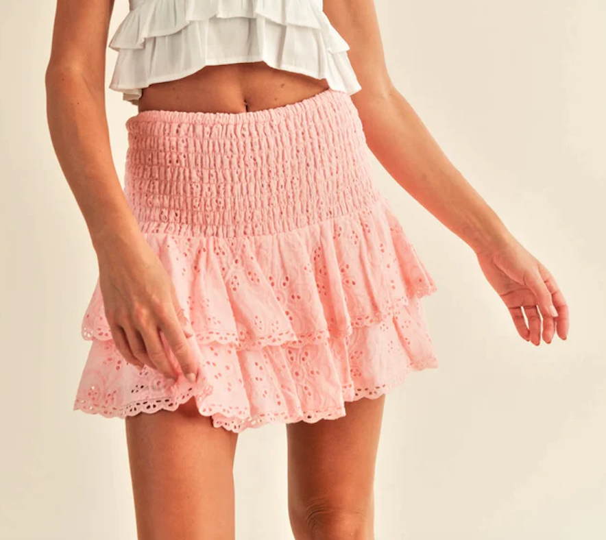 Caroline Mini Pink Skirt