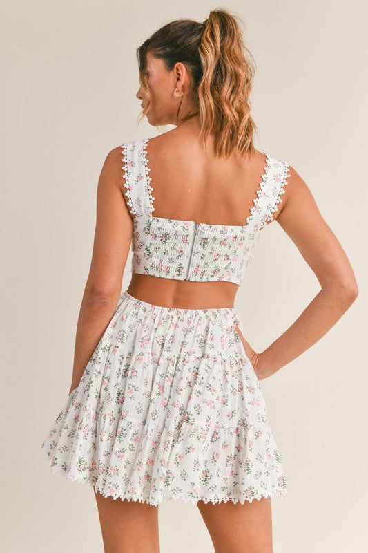 Floral cut out dress