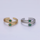 16K Gold Filled Double Green Teardrop