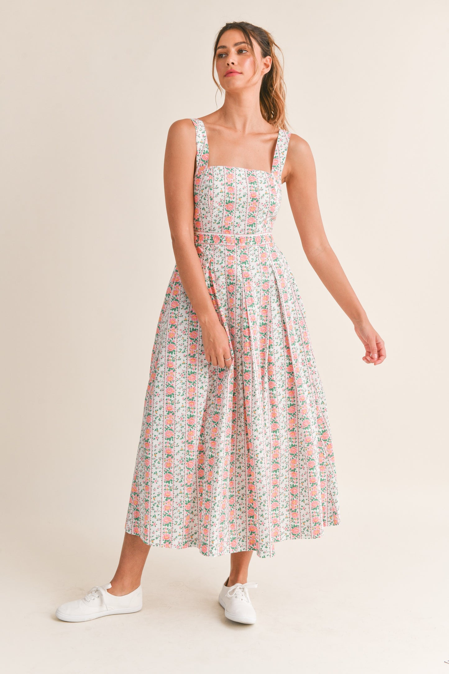 Old fashion floral long dress