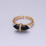 Natural Gemstone Pointed Wand Ring