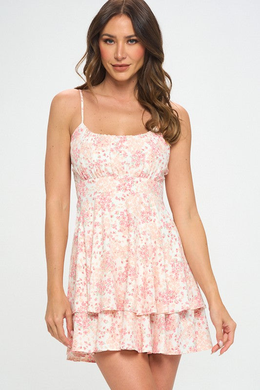 Floral Tie Mini Dress