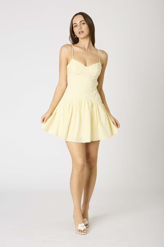 Cotton linen blend mini dress