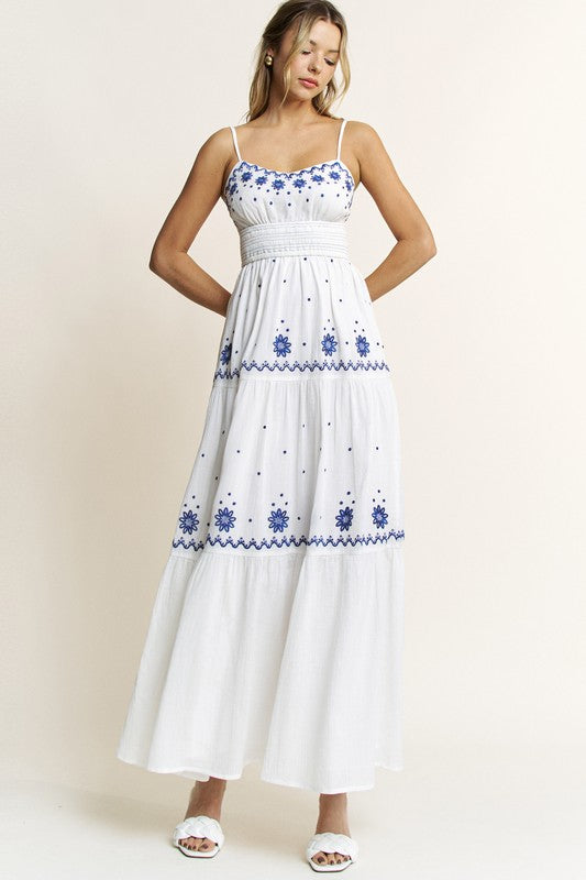 Embroidered Cotton Maxi Dress