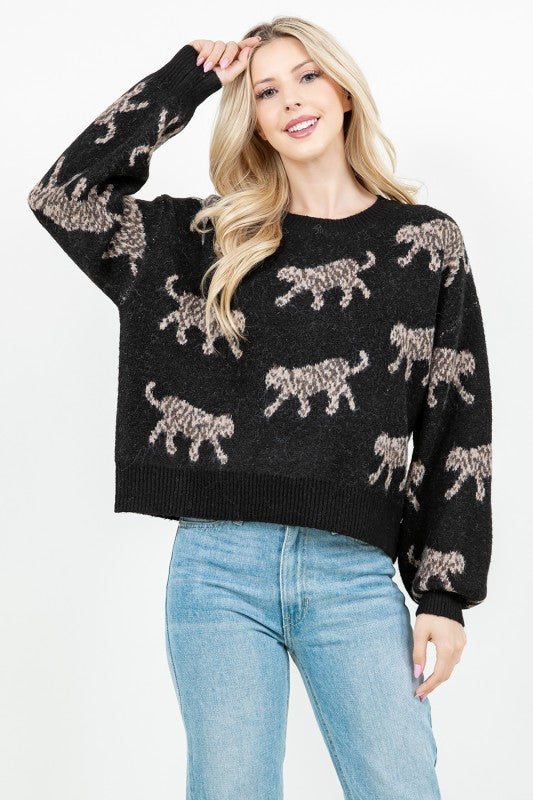 Cat Pattern Pullover