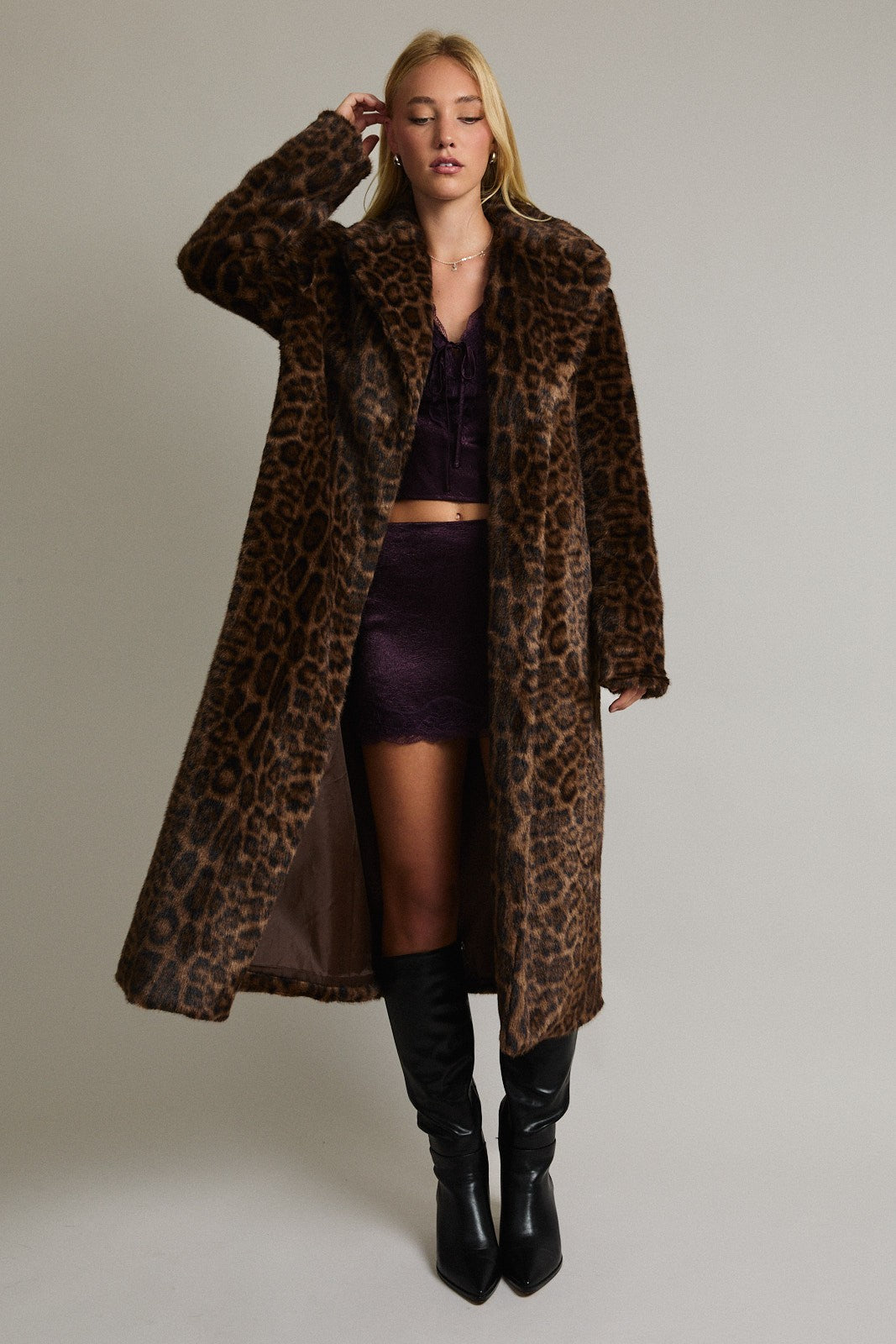 Long Leopard Fur Coat