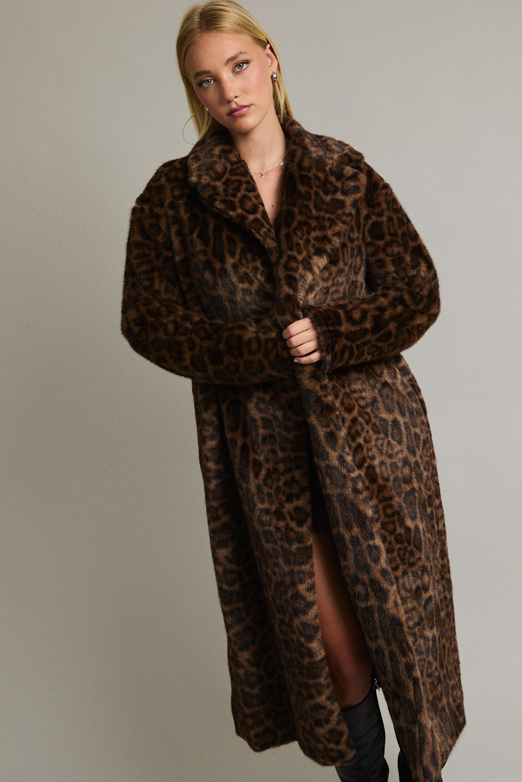 Long Leopard Fur Coat