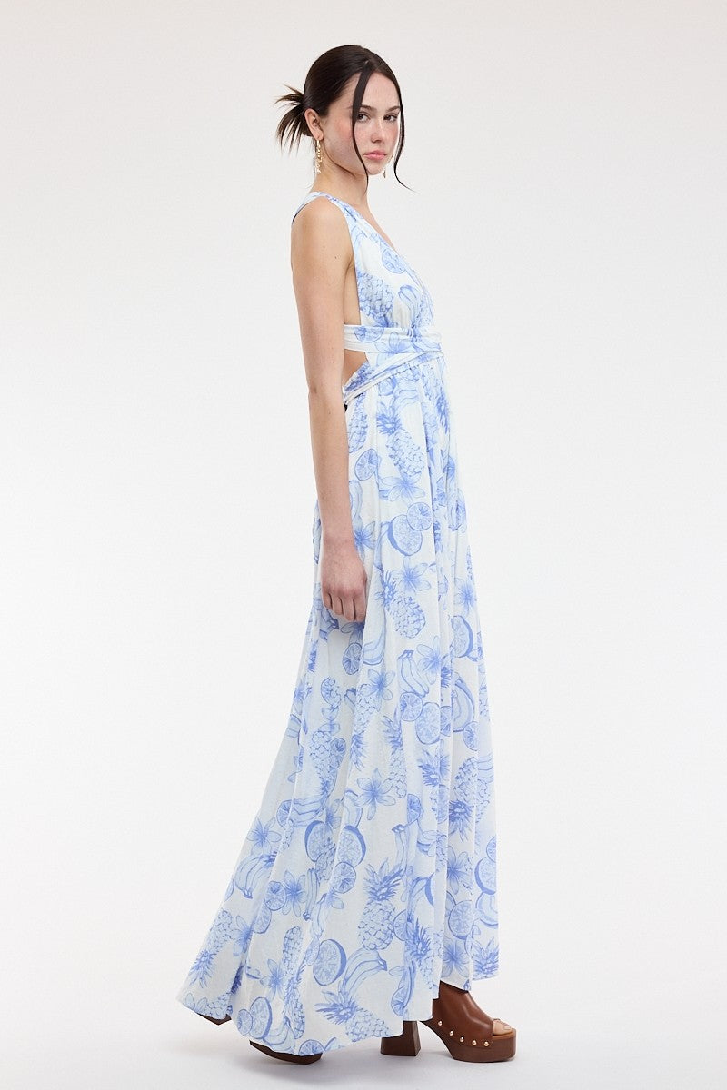 Tropical Fruit Maxi Dress
