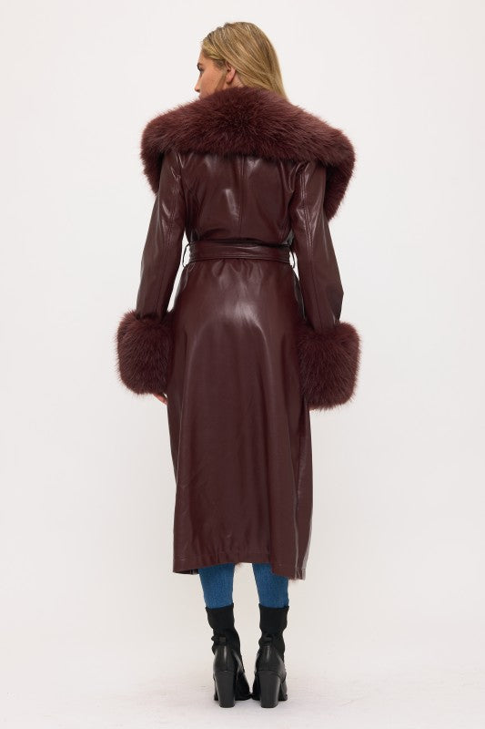 Long Fur Trim Coat