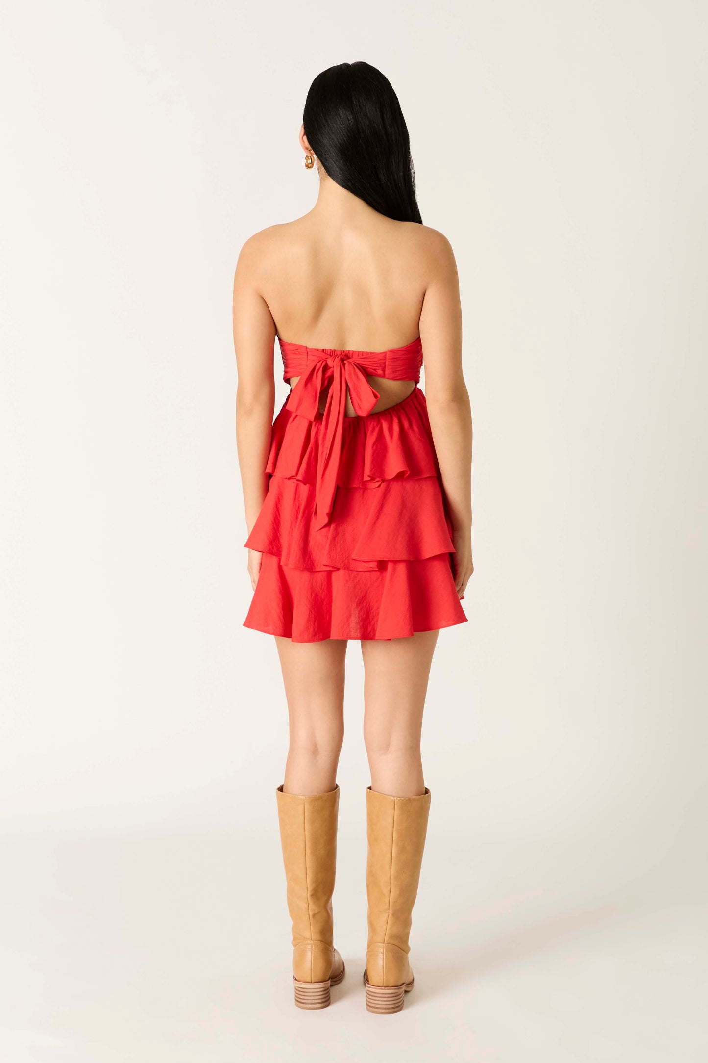 Strapless Ruffles Mini Dress
