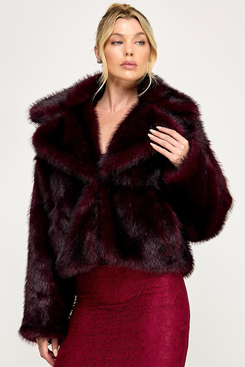 Wine Fur Coat