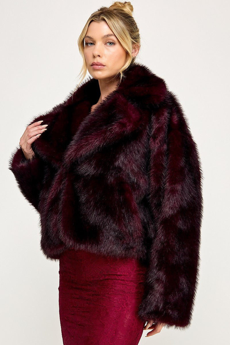 Wine Fur Coat
