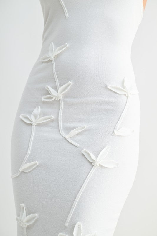 Petal Stitch Halter Knit Dress