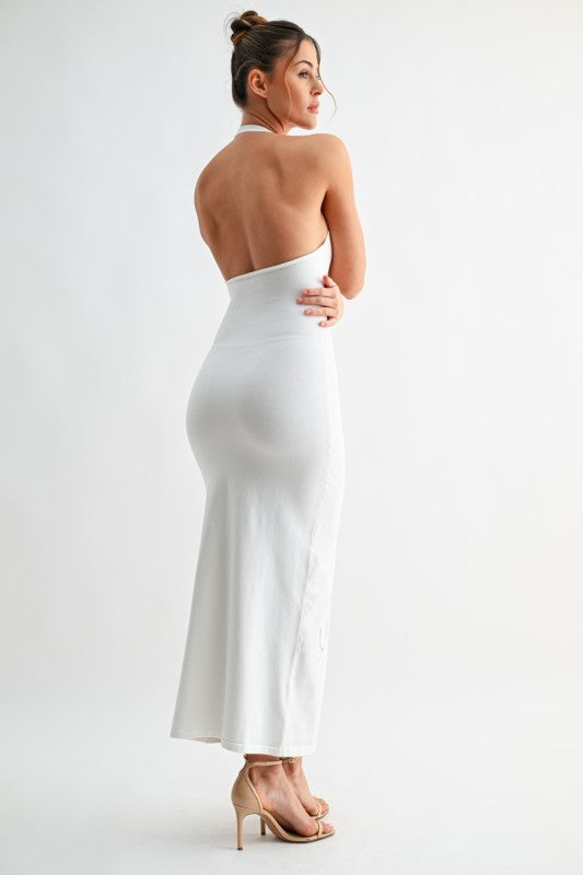 Petal Stitch Halter Knit Dress