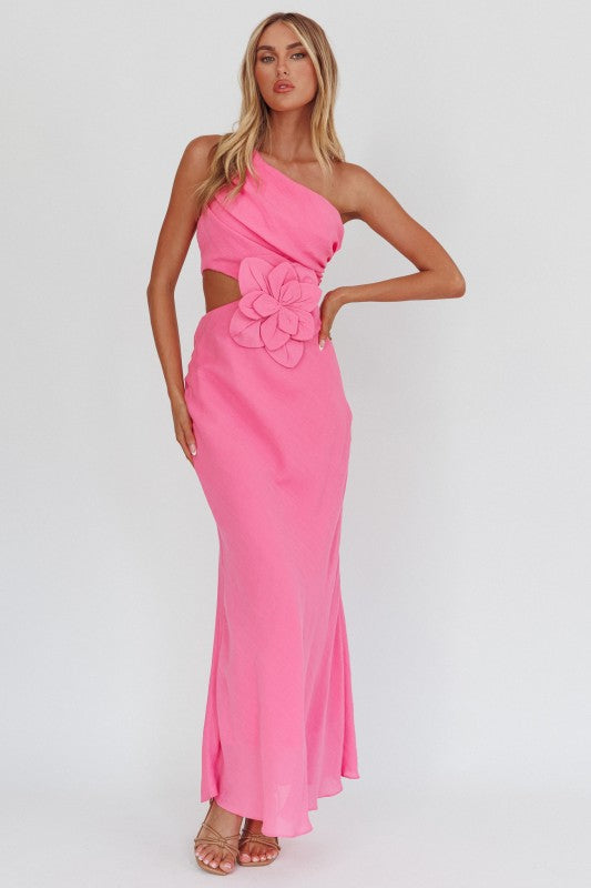 Flower Asymmetric Dress