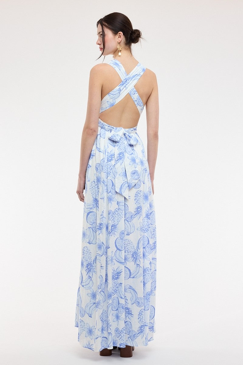 Tropical Fruit Maxi Dress