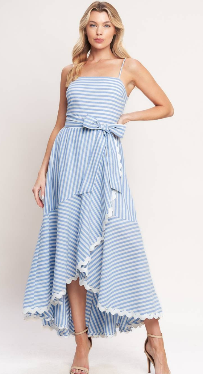 Line Bow Long Dress