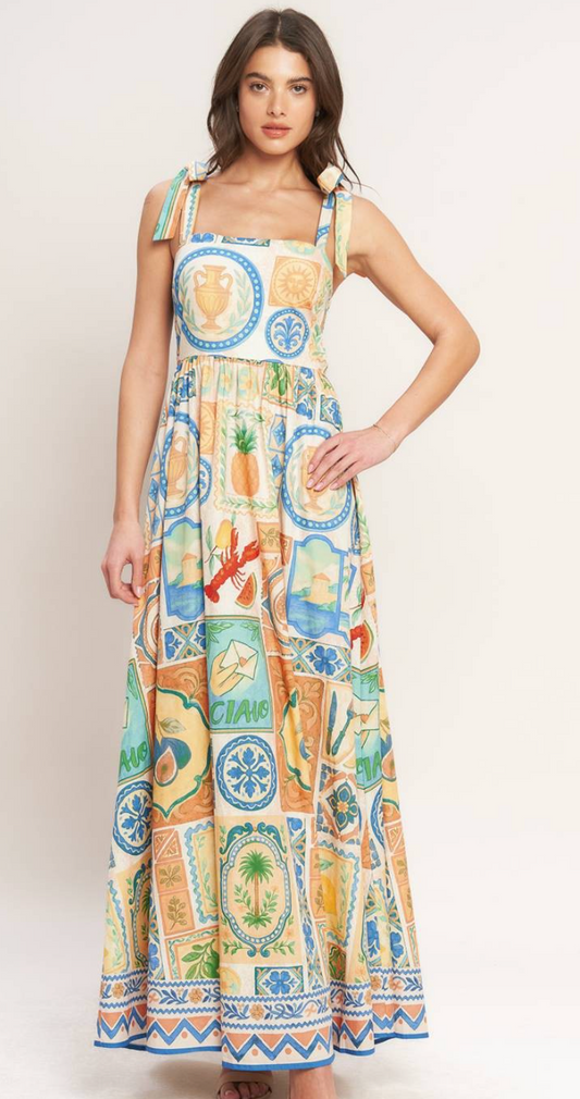 Stamp Long Dress