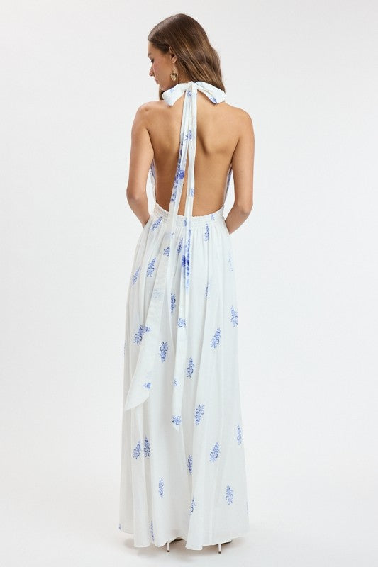 V-Opening Long Dress