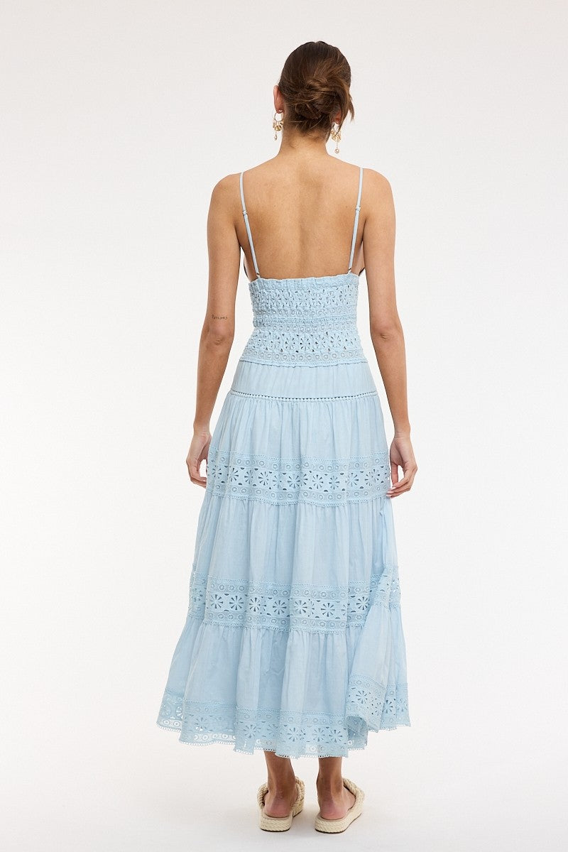 Floral Embossed Solid Midi Dress