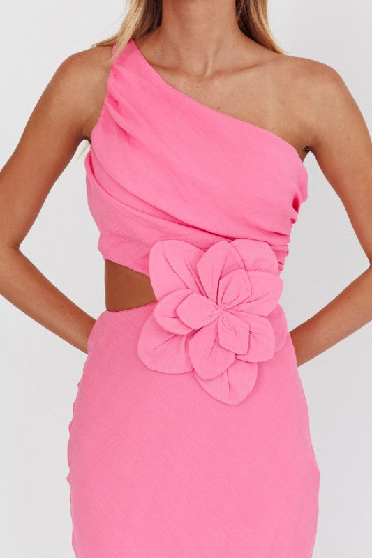 Flower Asymmetric Dress