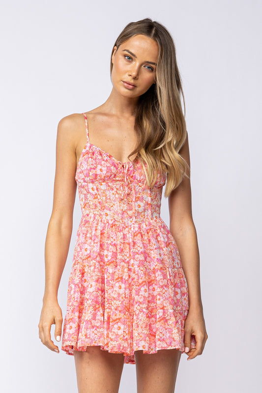 Pink Corset Flower Dress