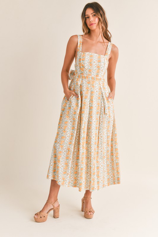 Old fashion floral long dress