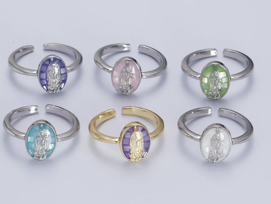 Mother Mary Oval Ring