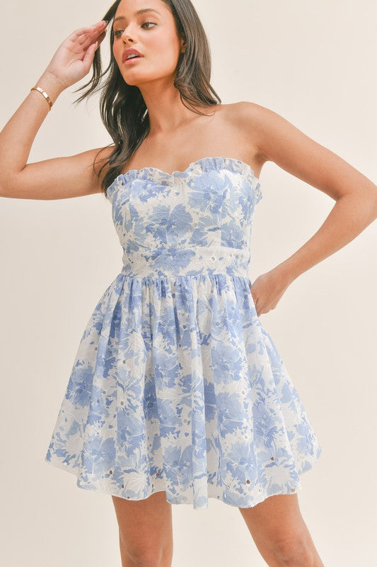 Strapless Blue Maya Dress